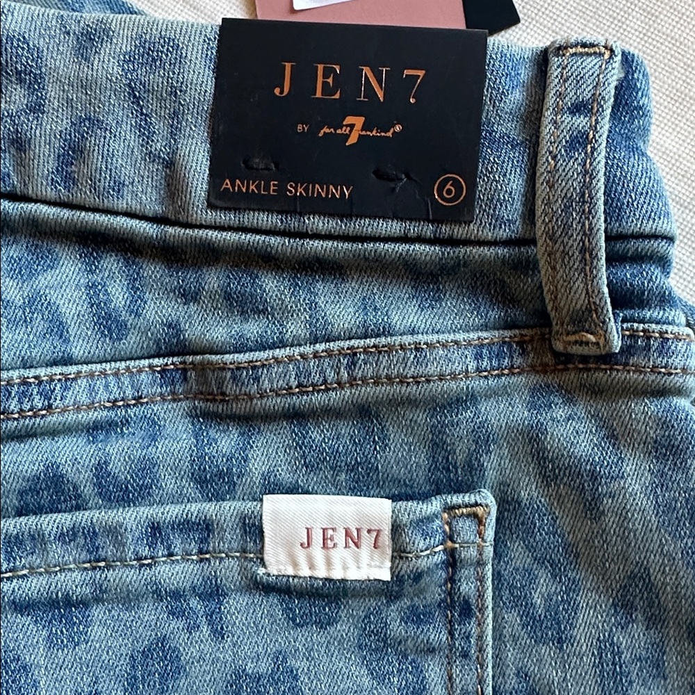 Jen7 By 7 For all Mankind *NWT* Women's Ankle Skinny Sunrise Leopard Jean Pants - Picture 11 of 13